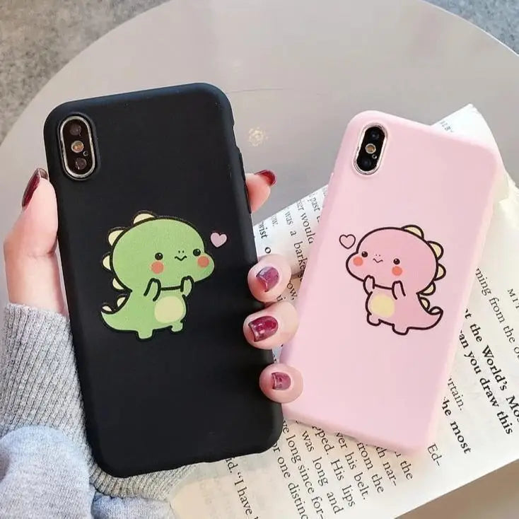 Kawaii Dinosaur Samsung Phone Case in Pink or Black - phone case