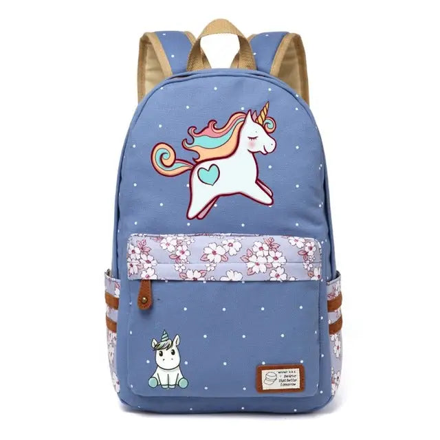 Kawaii Everyday Backpack in Various Styles and Colors - Blue 1 - Backpack