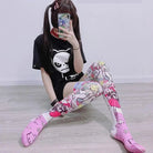 Kawaii Explosion Stockings with Vibrant Pastel Inspired Print - Cosparty