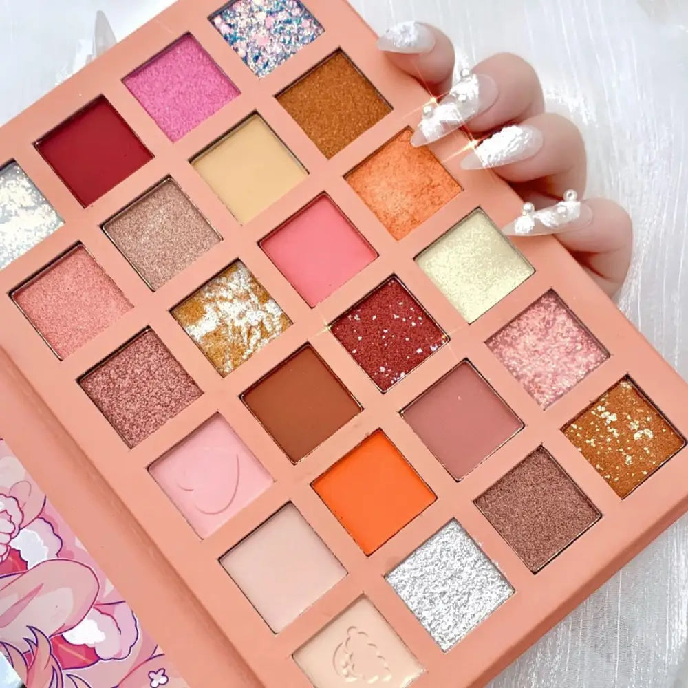 Kawaii Eyeshadow Palette with Warm Tones and Cute Anime Design - phone case