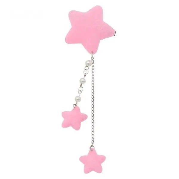 Kawaii Fairy-Kei Star Hair Clip with Charms and Pearls - Accessories