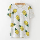 Kawaii Fashion Short Sleeve T-Shirt in Heathered Grey or White - Pineapple / S - Shirt