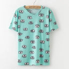 Kawaii Fashion Short Sleeve T-Shirt in Heathered Grey or White - Eyes / S - Shirt