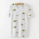 Kawaii Fashion Short Sleeve T-Shirt in Heathered Grey or White - Cosparty