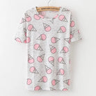 Kawaii Fashion Short Sleeve T-Shirt in Heathered Grey or White - Cosparty