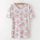 Kawaii Fashion Short Sleeve T-Shirt in Heathered Grey or White - Pink Popsicle / S - Shirt