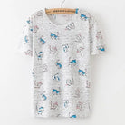 Kawaii Fashion Short Sleeve T-Shirt in Heathered Grey or White - Cosparty