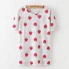 Kawaii Fashion Short Sleeve T-Shirt in Heathered Grey or White - Cosparty