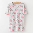 Kawaii Fashion Short Sleeve T-Shirt in Heathered Grey or White - Pink Icecream / S - Shirt