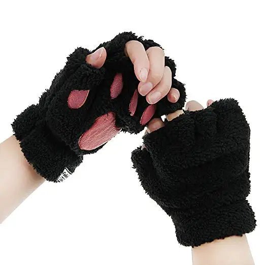 Kawaii Fingerless Neko Cat Paw Gloves for Cozy Comfort - Cosparty