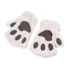 Kawaii Fingerless Neko Cat Paw Gloves for Cozy Comfort - White - Accessories