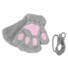 Kawaii Fingerless Neko Cat Paw Gloves for Cozy Comfort - Grey - Accessories