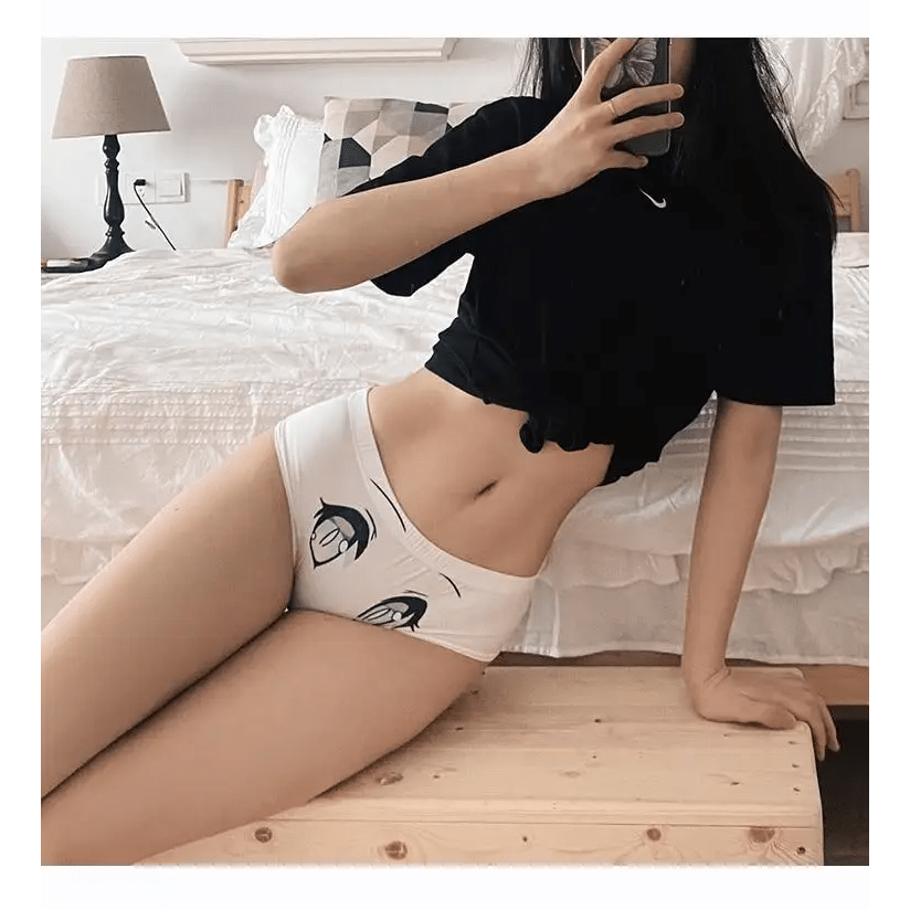 Kawaii Floppy Neko Eared Anime Face Underwear - Cosparty