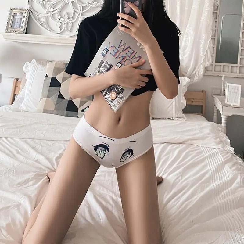 Kawaii Floppy Neko Eared Anime Face Underwear - Cosparty