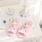 Kawaii Fluffy Sanrio Unicorn Character Slippers for Cozy Comfort - shoes