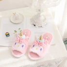 Kawaii Fluffy Sanrio Unicorn Character Slippers for Cozy Comfort - Cosparty