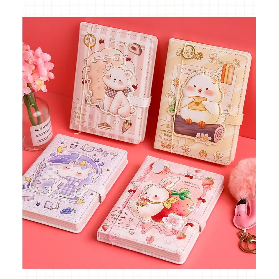 Kawaii Food Inspired Journal with Vibrant Pastel Prints - journal