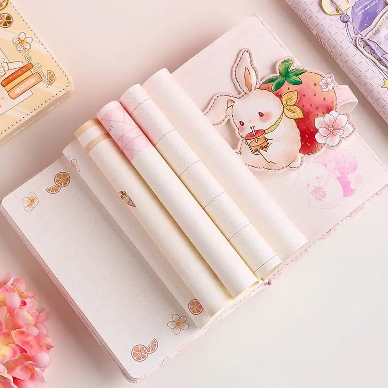 Kawaii Food Inspired Journal with Vibrant Pastel Prints - Cosparty