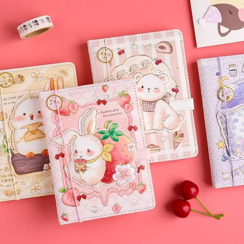 Kawaii Food Inspired Journal with Vibrant Pastel Prints - Cosparty