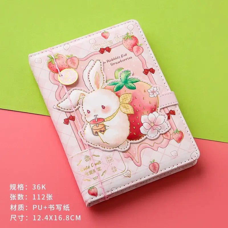 Kawaii Food Inspired Journal with Vibrant Pastel Prints - Cosparty