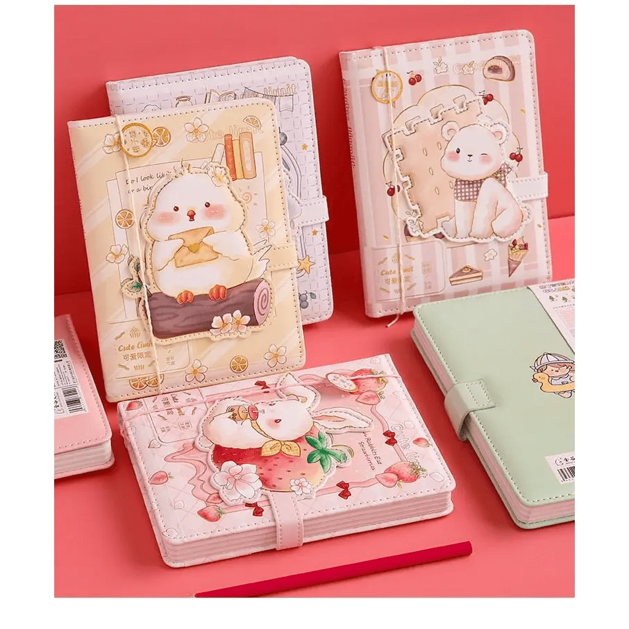 Kawaii Food Inspired Journal with Vibrant Pastel Prints - Cosparty