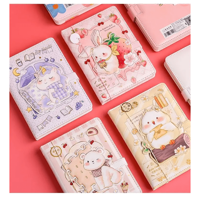 Kawaii Food Inspired Journal with Vibrant Pastel Prints - Cosparty