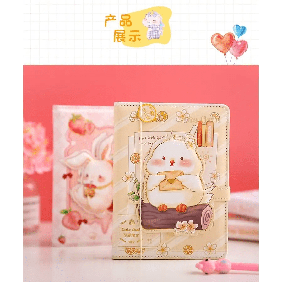 Kawaii Food Inspired Journal with Vibrant Pastel Prints - Cosparty