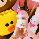 Kawaii Fruit Inspired Water Bottle in Cherries, Bananas, or Pineapples - Cosparty