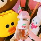 Kawaii Fruit Inspired Water Bottle in Cherries, Bananas, or Pineapples - Cosparty