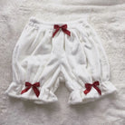 Kawaii Furry Bloomer Shorts with Ribbons and Ruffles - shorts