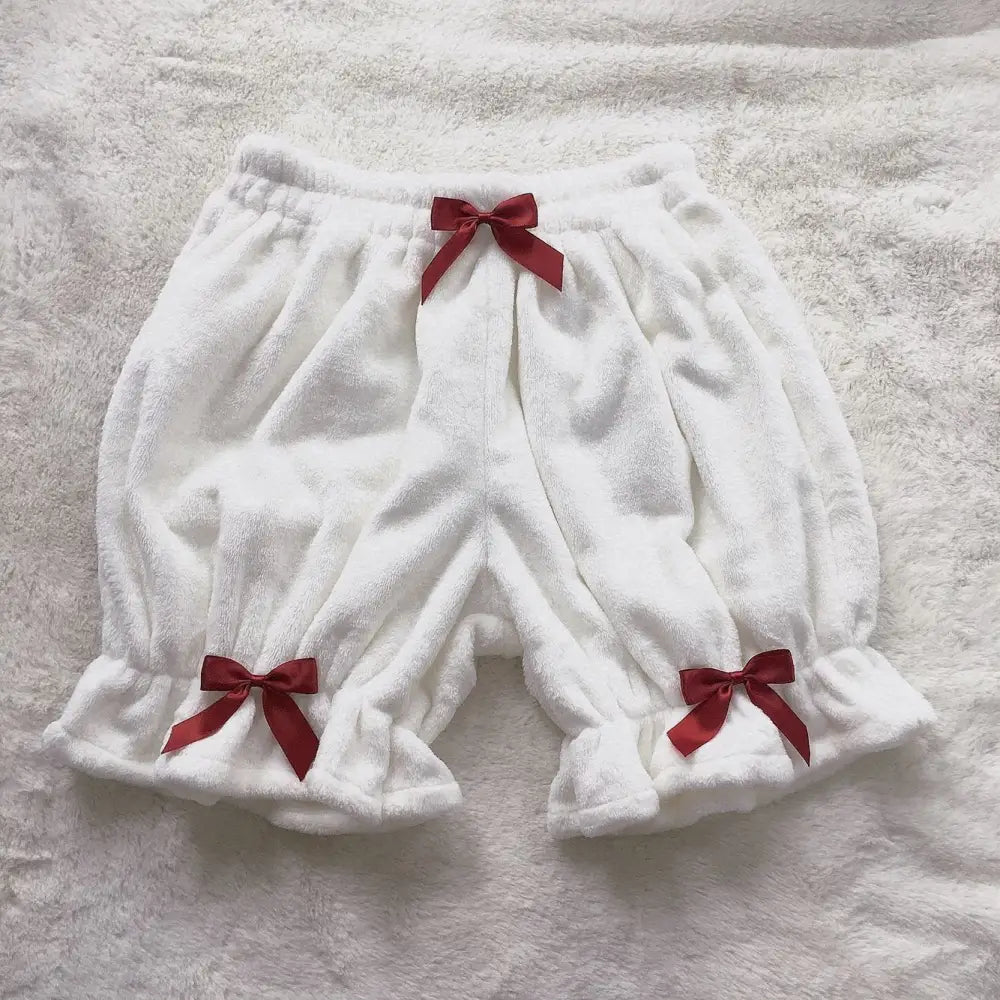 Kawaii Furry Bloomer Shorts with Ribbons and Ruffles - Cosparty