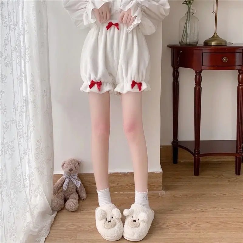 Kawaii Furry Bloomer Shorts with Ribbons and Ruffles - Cosparty