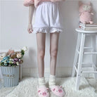 Kawaii Furry Bloomer Shorts with Ribbons and Ruffles - shorts