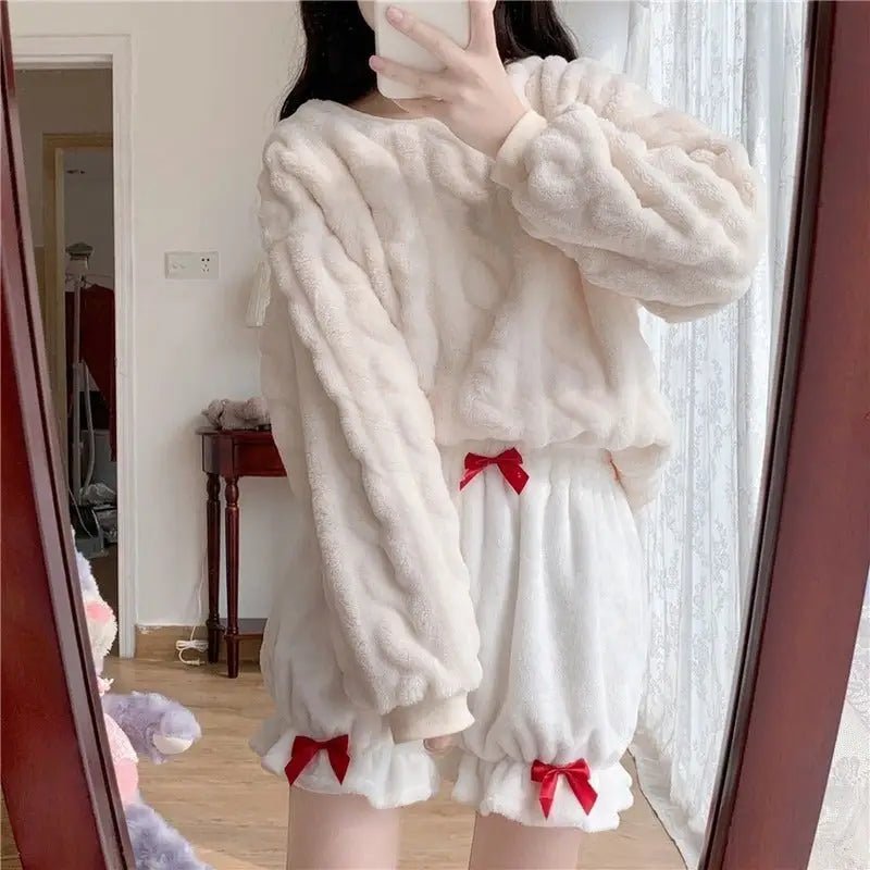 Kawaii Furry Bloomer Shorts with Ribbons and Ruffles - Cosparty