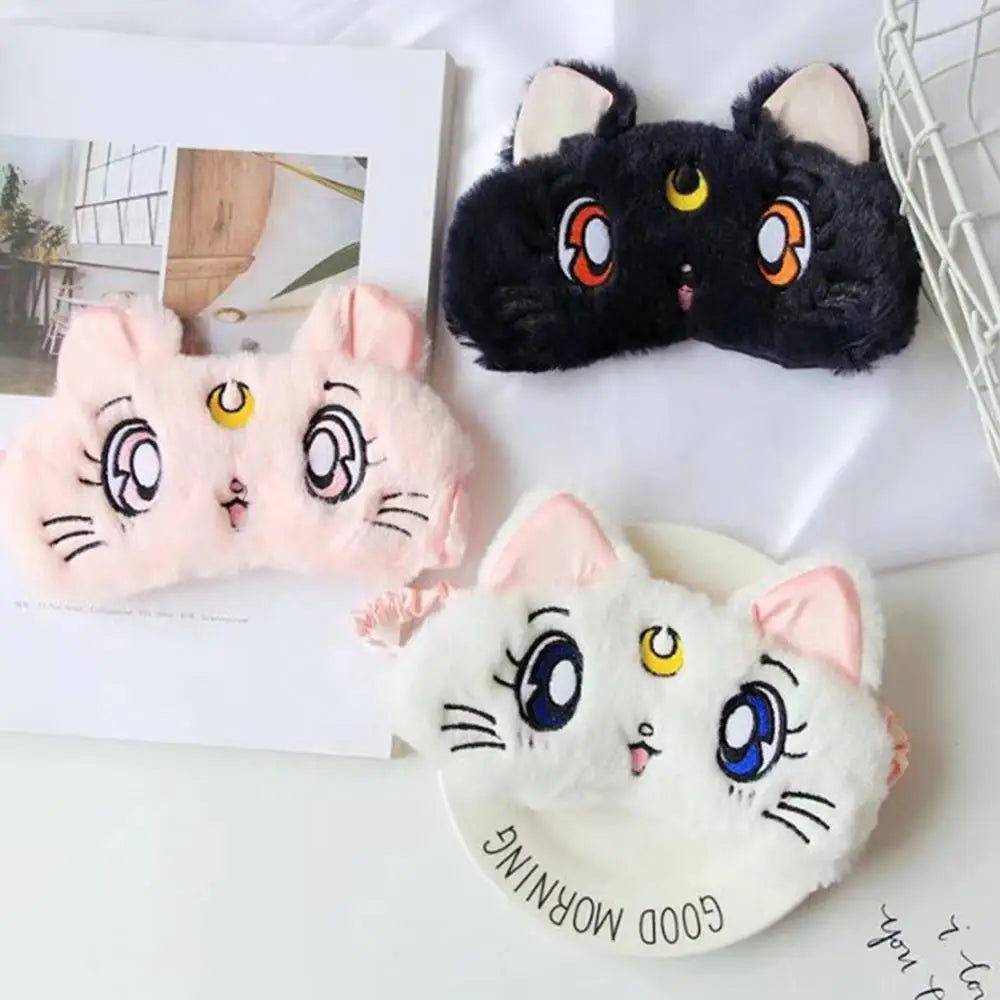 Kawaii Fuzzy Sleep Mask for Cozy Light Blocking Rest - sleep mask