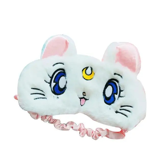 Kawaii Fuzzy Sleep Mask for Cozy Light Blocking Rest - sleep mask