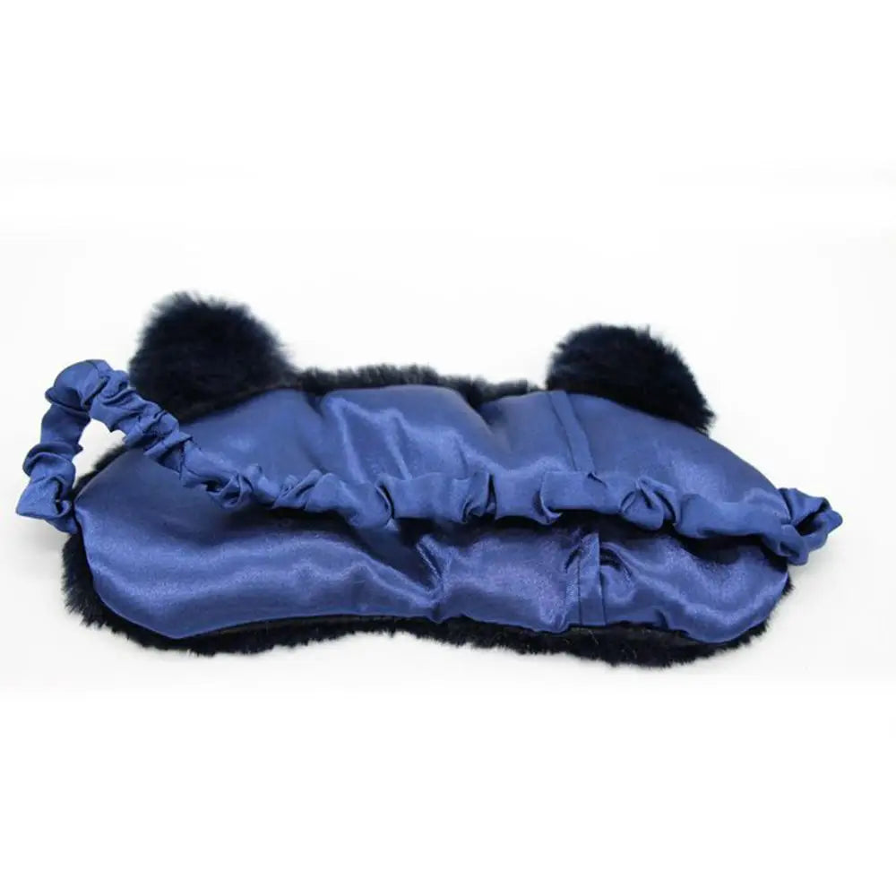 Kawaii Fuzzy Sleep Mask for Cozy Light Blocking Rest - sleep mask