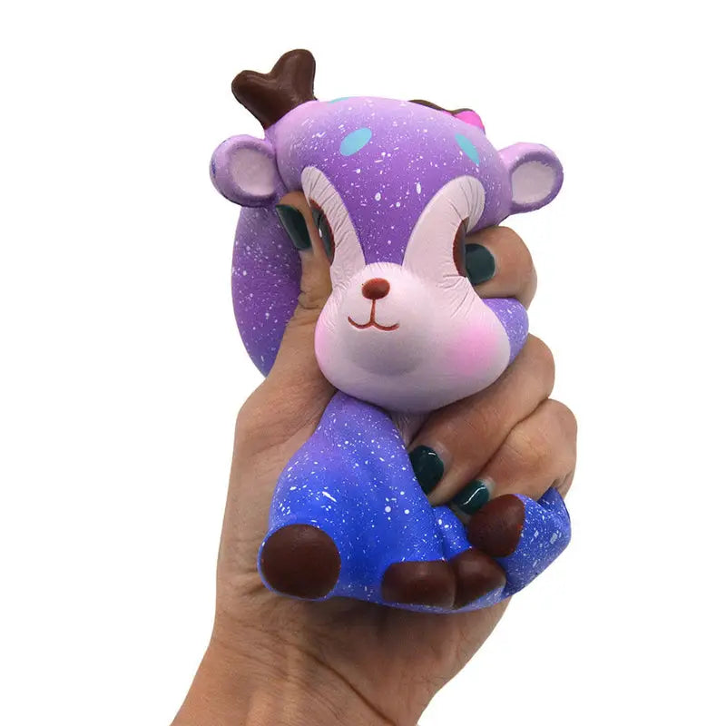 Kawaii Galaxy Squeeze Toys featuring Reindeer and Dinosaur Designs - Plush