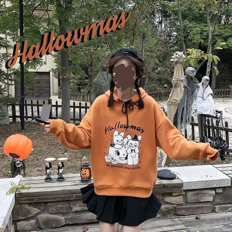 Kawaii Goth Candy Hoodie Sweater for Halloween and Year - Round Wear - Cosparty