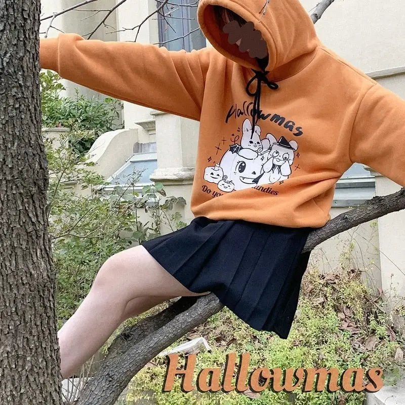 Kawaii Goth Candy Hoodie Sweater for Halloween and Year - Round Wear - Cosparty