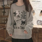 Kawaii Goth Trick or Treat Crewneck Sweater for Year - Round Fun - Cosparty