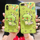 Kawaii Green Dinosaur Apple iPhone Case with Glitter and Stars - Cosparty