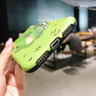 Kawaii Green Dinosaur Apple iPhone Case with Glitter and Stars - Cosparty