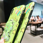 Kawaii Green Dinosaur Apple iPhone Case with Glitter and Stars - Cosparty