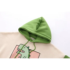 Kawaii Green T-Rex Japanese Dino Hoodie with 3D Spikes in New Condition - sweater