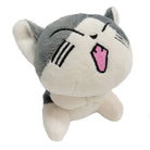 grey kawaii neko cat kitten plush toy stuffed animal keychain phone strap charm anime funny face expression Cosparty