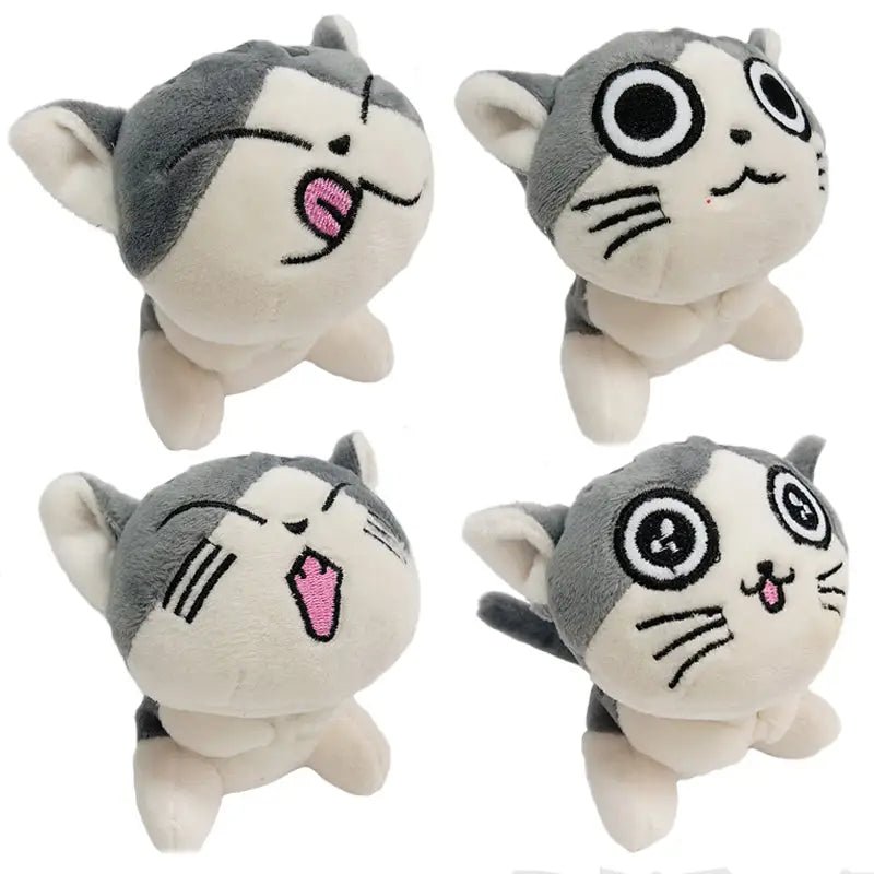 Kawaii Grey Kitty Cat Plush with Keychain Strap - Cosparty
