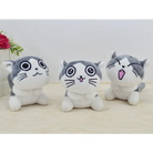 Kawaii Grey Kitty Cat Plush with Keychain Strap - Plush