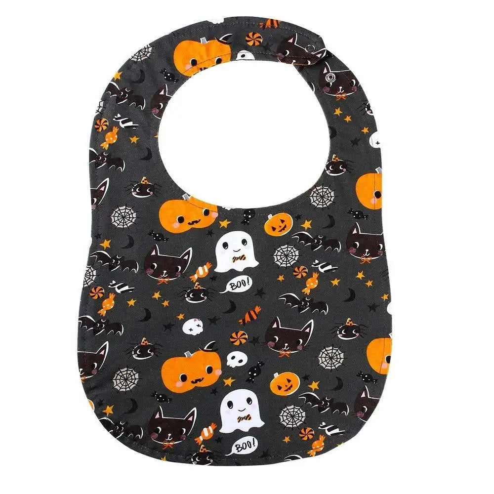 Kawaii Halloween Bib for Adults with Fun Pumpkin and Ghost Design - bib