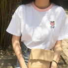 Kawaii Hand Embroidered Korean Fruit Shirts - Cosparty